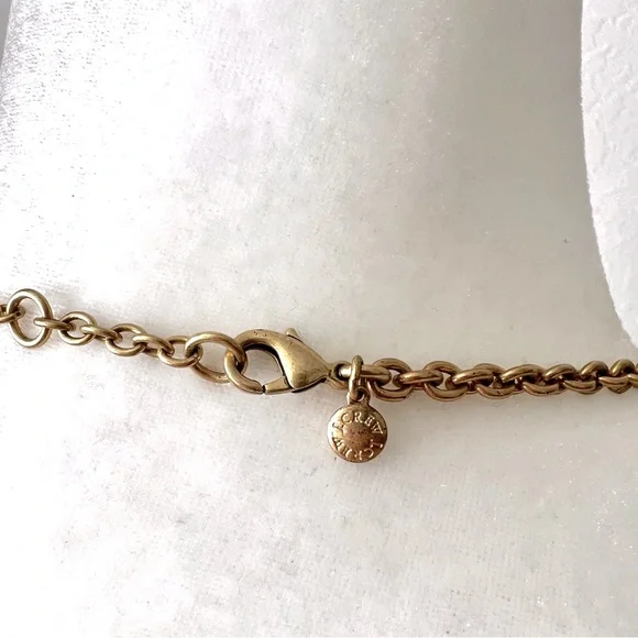 J. CREW Statement Necklace Cluster Jewels Stones Light Turquoise Gold-To… - Picture 6 of 8